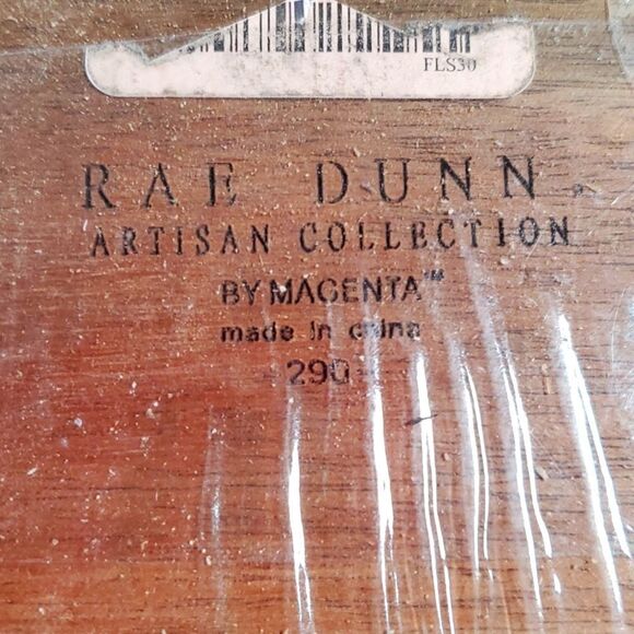 NEW NWT Rae Dunn FUDGE and CARAMEL Jars Serving Set on Wood Tray with Spoons - Picture 4 of 8